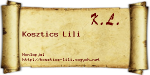 Kosztics Lili névjegykártya